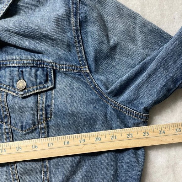 Old Navy Womens Blue Non Stretch Medium Washed Classic Jean Jacket Size X-Large - Picture 6 of 9